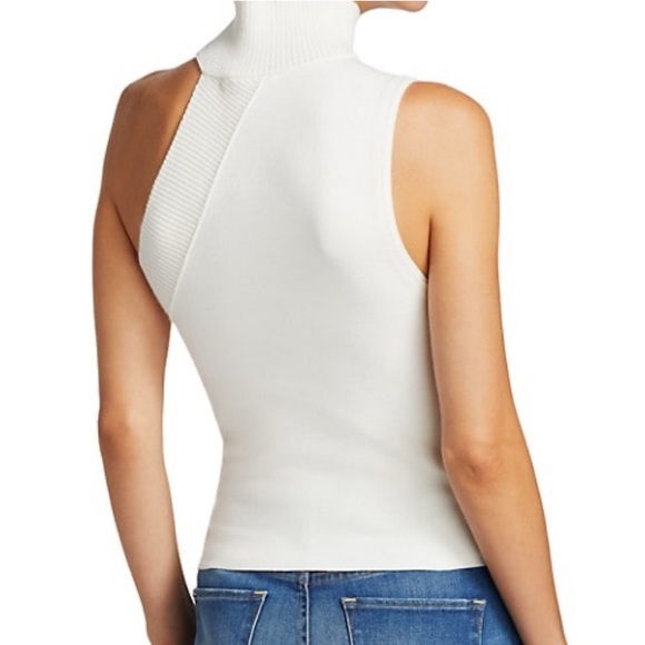 Calvin Klein Asymmetrical Turtleneck Top BLACK - Picture 4 of 5